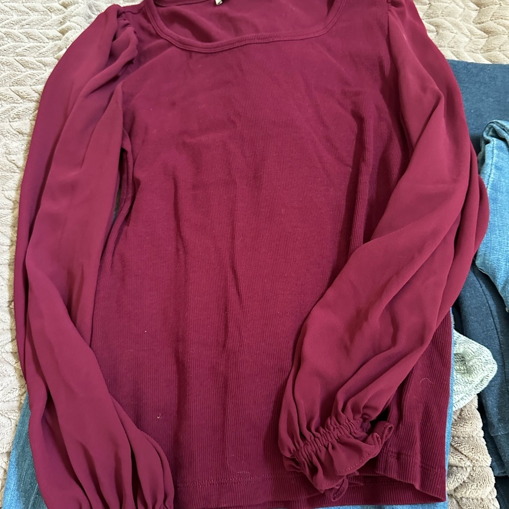 Loft multi fabric top!!